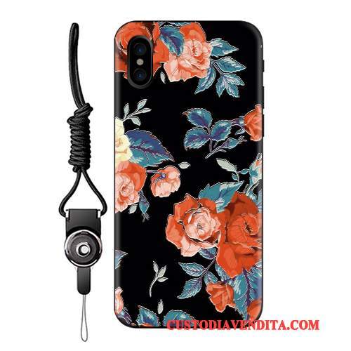 Custodia iPhone X Silicone Morbido Ornamenti Appesi, Cover iPhone X Protezione Telefono Tendenza