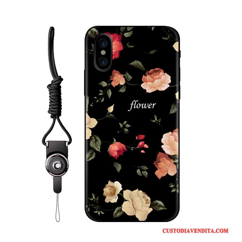 Custodia iPhone X Silicone Morbido Ornamenti Appesi, Cover iPhone X Protezione Telefono Tendenza