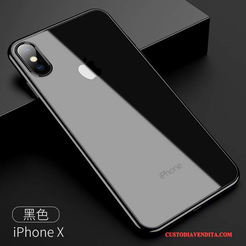 Custodia iPhone X Silicone Nuovo Nero, Cover iPhone X Trasparente Anti-caduta