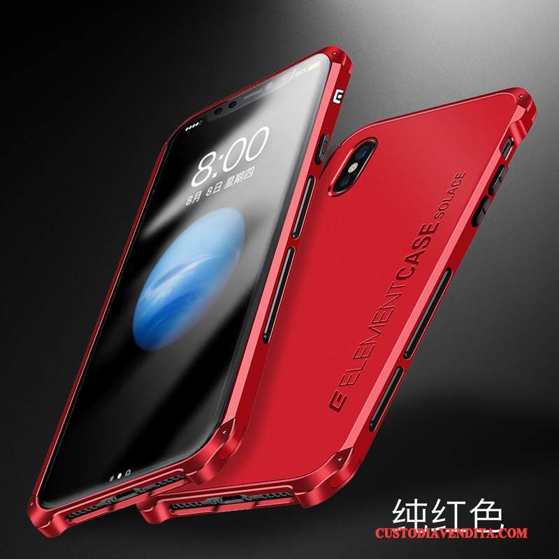 Custodia iPhone X Silicone Ornamenti Appesi Rosso, Cover iPhone X Protezione Telefono Marchio Di Tendenza