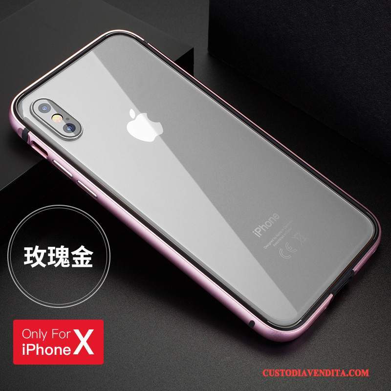 Custodia iPhone X Silicone Telefono Telaio, Cover iPhone X Protezione Nuovo Nero