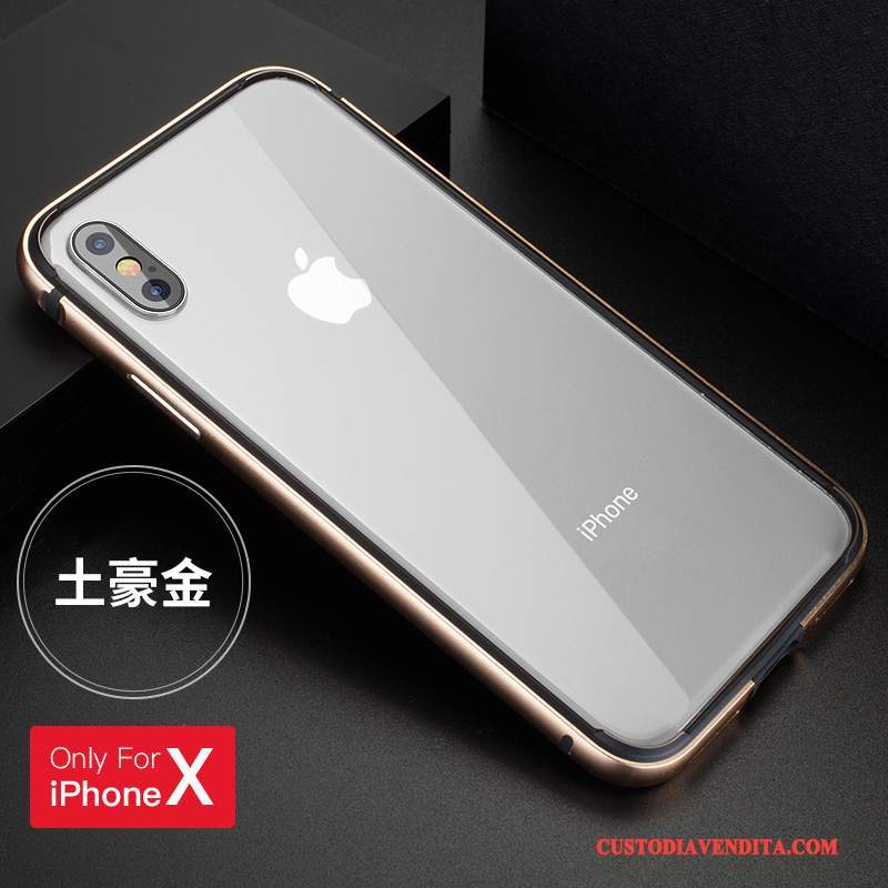 Custodia iPhone X Silicone Telefono Telaio, Cover iPhone X Protezione Nuovo Nero