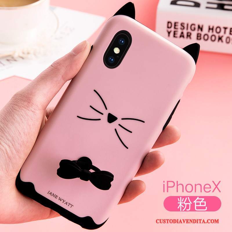 Custodia iPhone X Silicone Tutto Incluso Bello, Cover iPhone X Ringtelefono