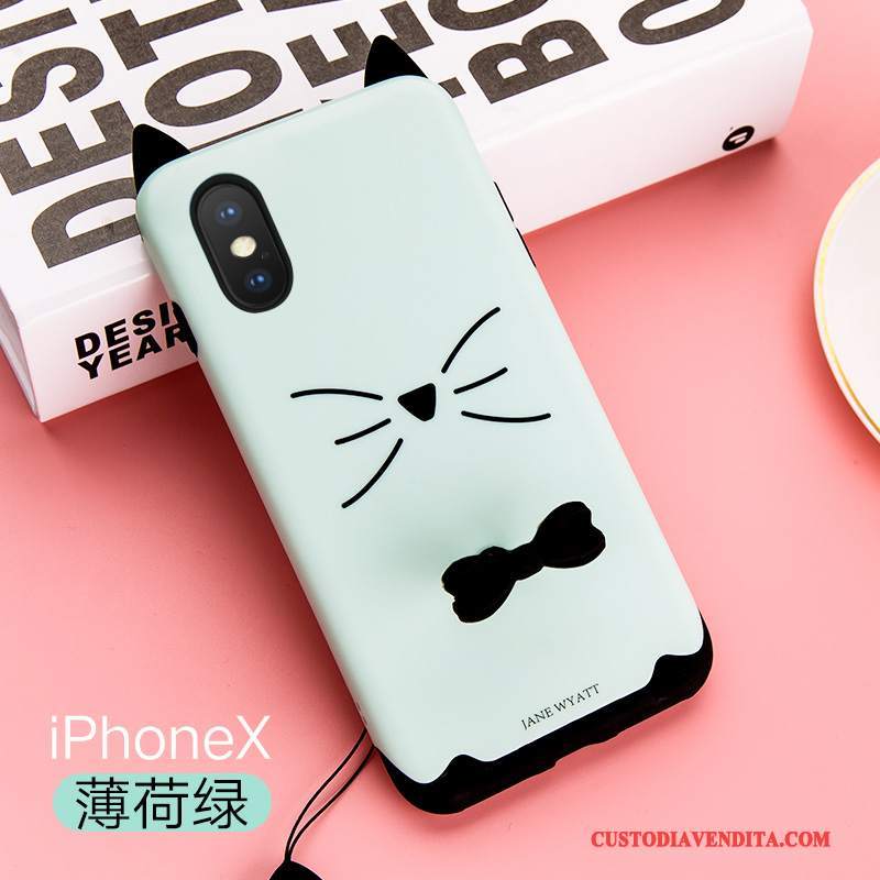 Custodia iPhone X Silicone Tutto Incluso Bello, Cover iPhone X Ringtelefono