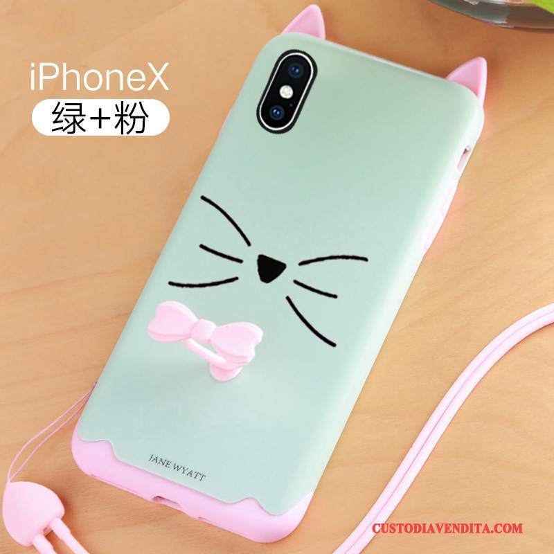 Custodia iPhone X Silicone Tutto Incluso Bello, Cover iPhone X Ringtelefono