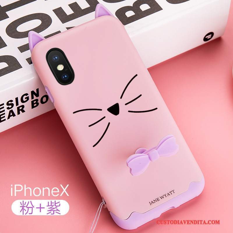 Custodia iPhone X Silicone Tutto Incluso Bello, Cover iPhone X Ringtelefono