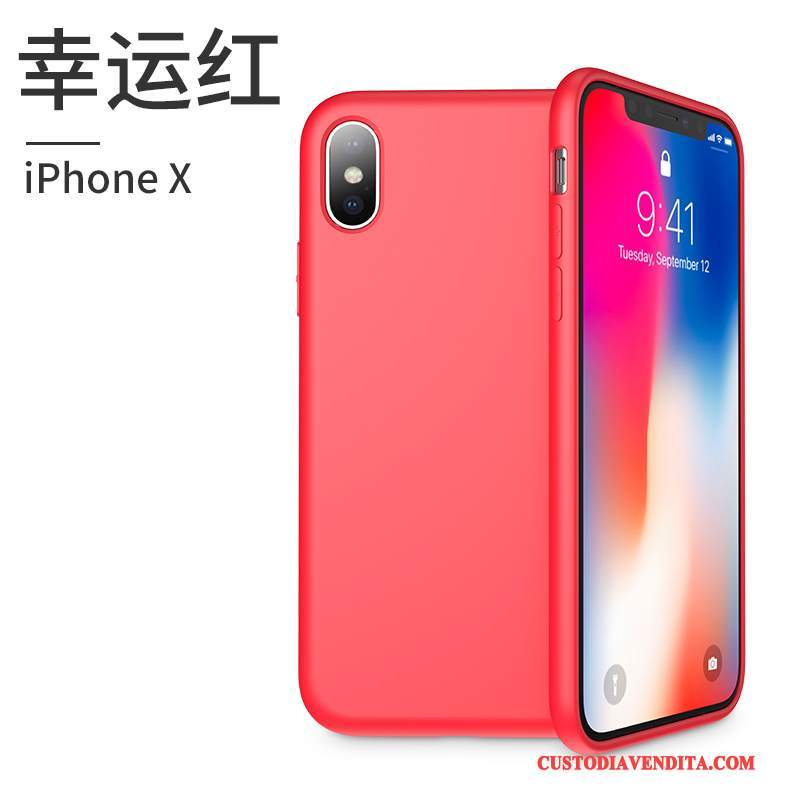 Custodia iPhone X Silicone Tutto Incluso Marchio Di Tendenza, Cover iPhone X Rosa Nuovo