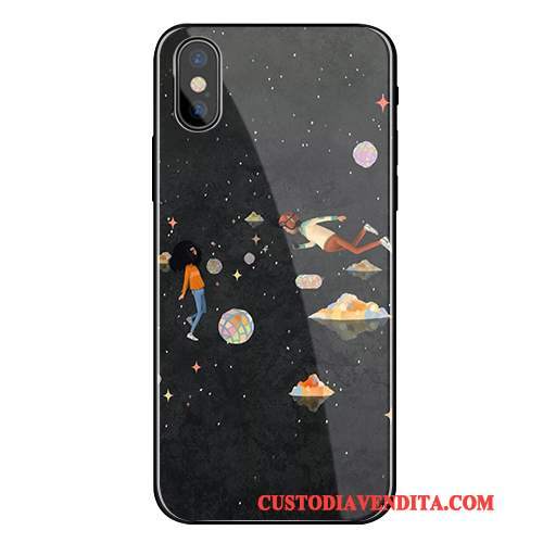 Custodia iPhone X Silicone Vetro Grigio, Cover iPhone X Protezione Telefono Morbido