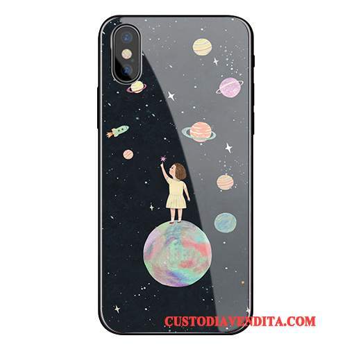 Custodia iPhone X Silicone Vetro Grigio, Cover iPhone X Protezione Telefono Morbido