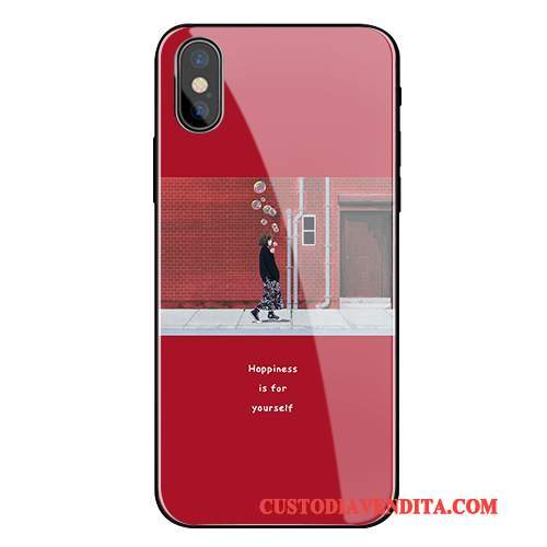 Custodia iPhone X Silicone Vetro Grigio, Cover iPhone X Protezione Telefono Morbido