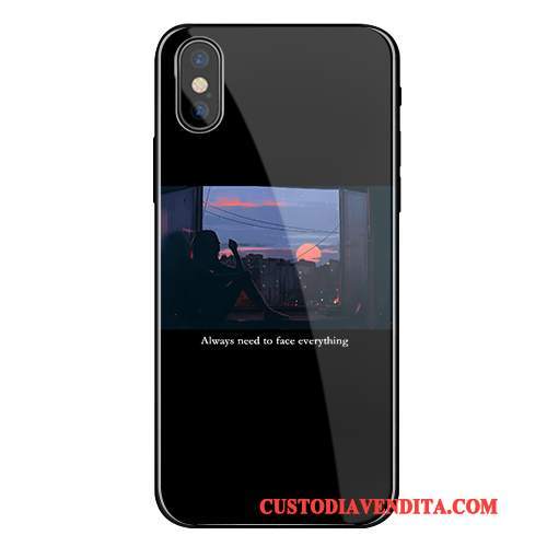 Custodia iPhone X Silicone Vetro Grigio, Cover iPhone X Protezione Telefono Morbido