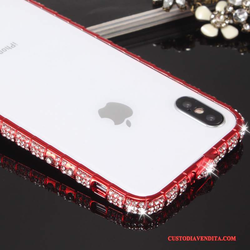 Custodia iPhone X Strass Con Strass Anti-caduta, Cover iPhone X Metallo Nuovo