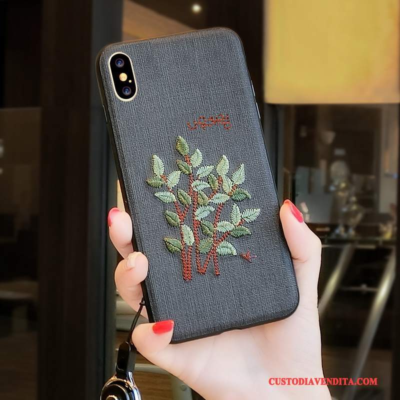 Custodia iPhone X Telefono Di Personalità, Cover iPhone X Anti-caduta Verde