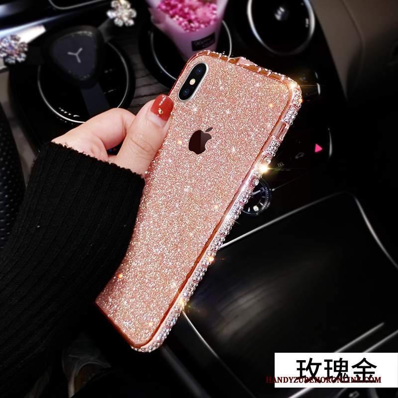 Custodia iPhone Xs Creativo Hemmingtelefono, Cover iPhone Xs Strass Rosa Di Personalità