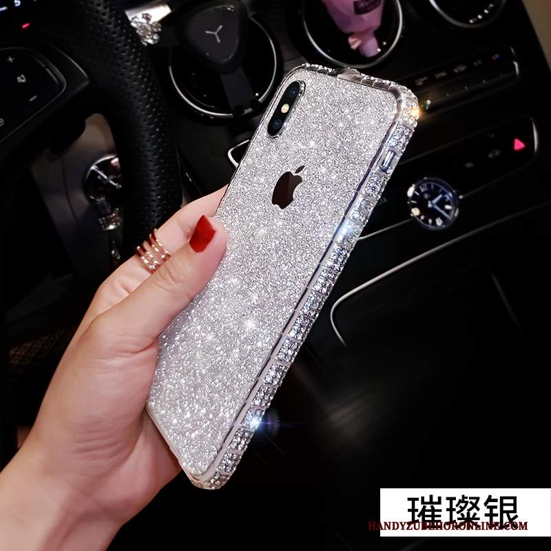 Custodia iPhone Xs Creativo Hemmingtelefono, Cover iPhone Xs Strass Rosa Di Personalità