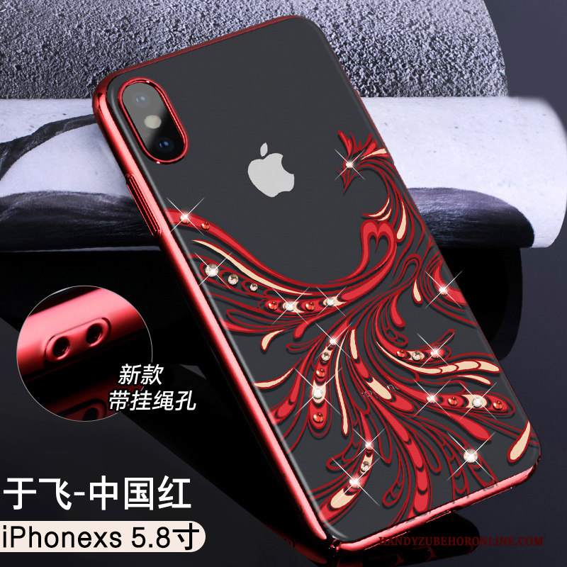 Custodia iPhone Xs Creativo Trasparente Amanti, Cover iPhone Xs Strass Sottile Di Personalità