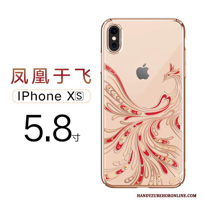 Custodia iPhone Xs Creativo Trasparente Amanti, Cover iPhone Xs Strass Sottile Di Personalità