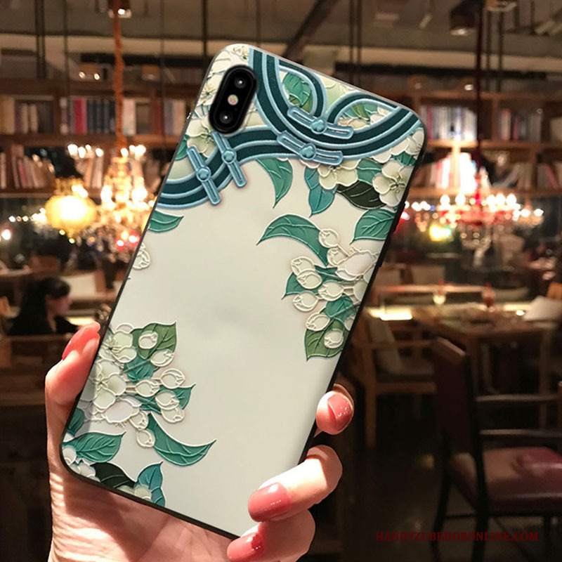 Custodia iPhone Xs Goffratura Blutelefono, Cover iPhone Xs Protezione