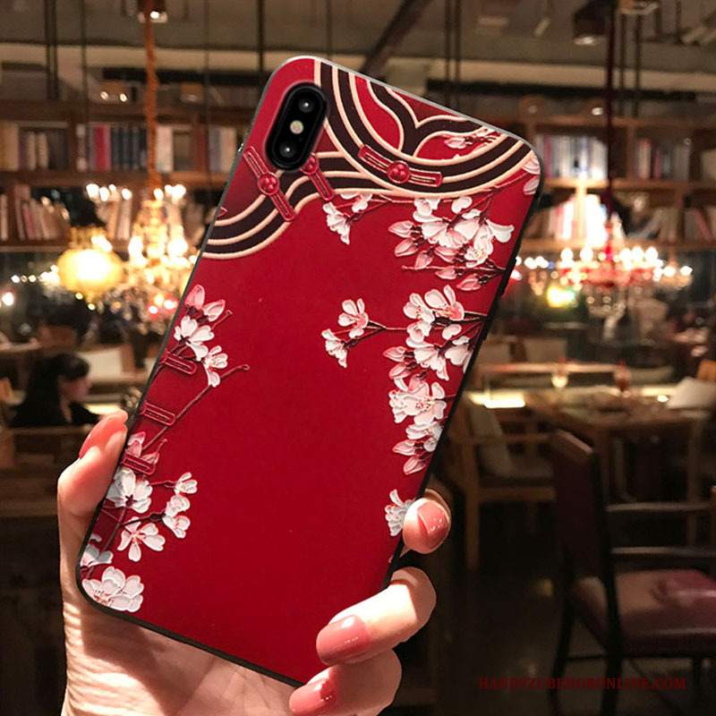 Custodia iPhone Xs Goffratura Blutelefono, Cover iPhone Xs Protezione