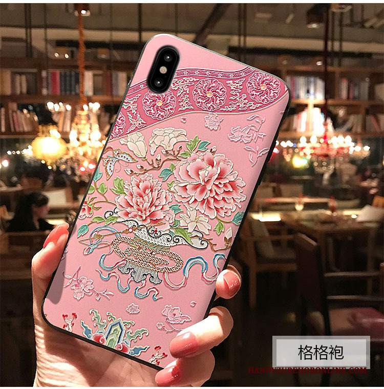 Custodia iPhone Xs Goffratura Blutelefono, Cover iPhone Xs Protezione