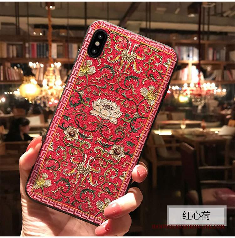 Custodia iPhone Xs Goffratura Blutelefono, Cover iPhone Xs Protezione