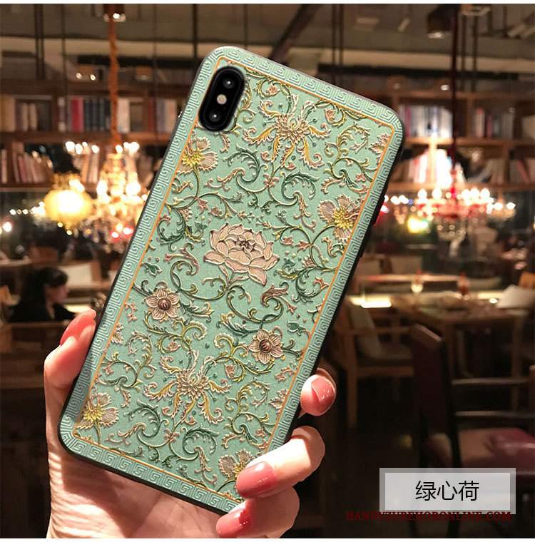 Custodia iPhone Xs Goffratura Blutelefono, Cover iPhone Xs Protezione