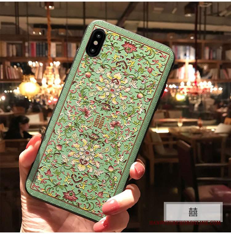 Custodia iPhone Xs Goffratura Blutelefono, Cover iPhone Xs Protezione