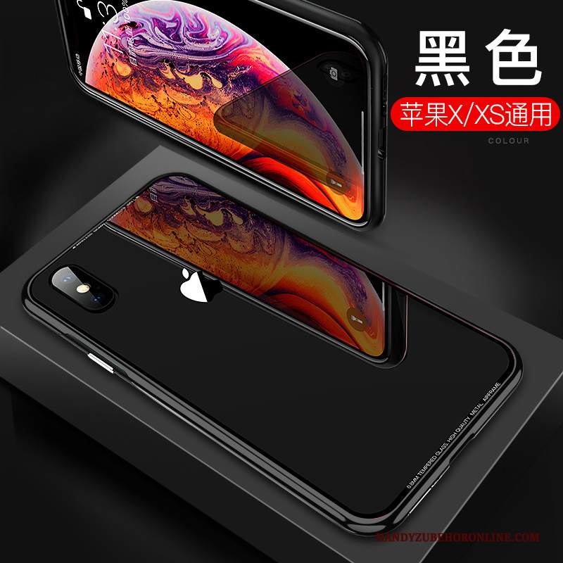 Custodia iPhone Xs Marchio Di Tendenza Trasparente, Cover iPhone Xs Metallo Porpora