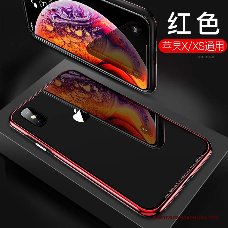 Custodia iPhone Xs Marchio Di Tendenza Trasparente, Cover iPhone Xs Metallo Porpora