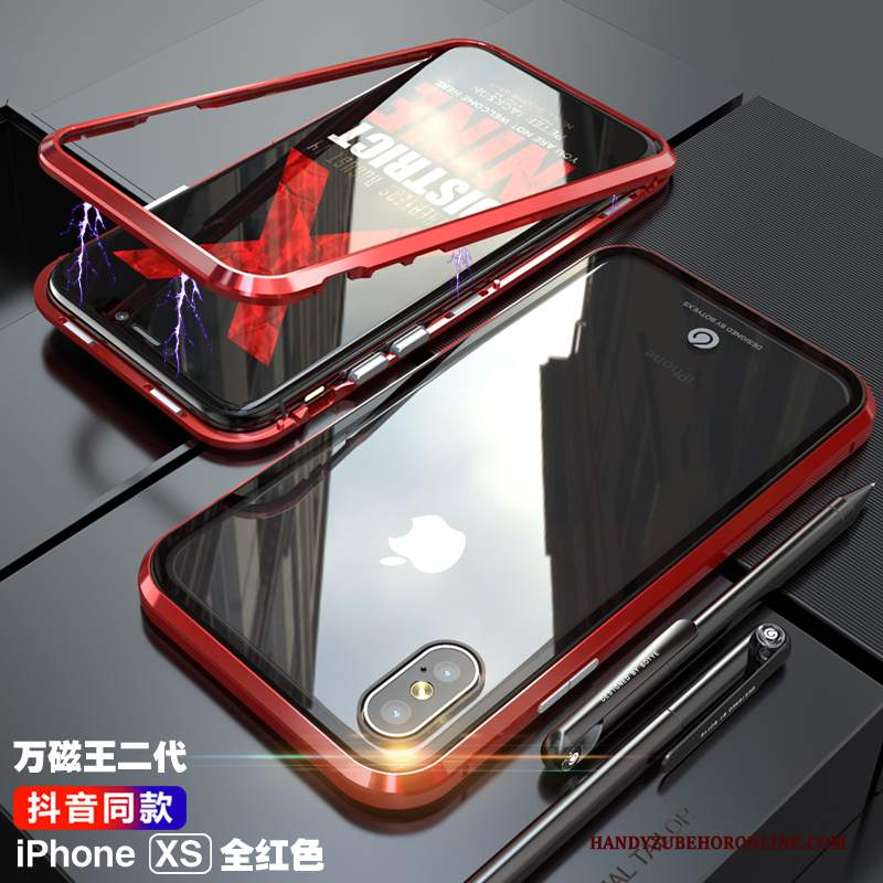 Custodia iPhone Xs Marchio Di Tendenza Tutto Incluso, Cover iPhone Xs Net Red Vetro