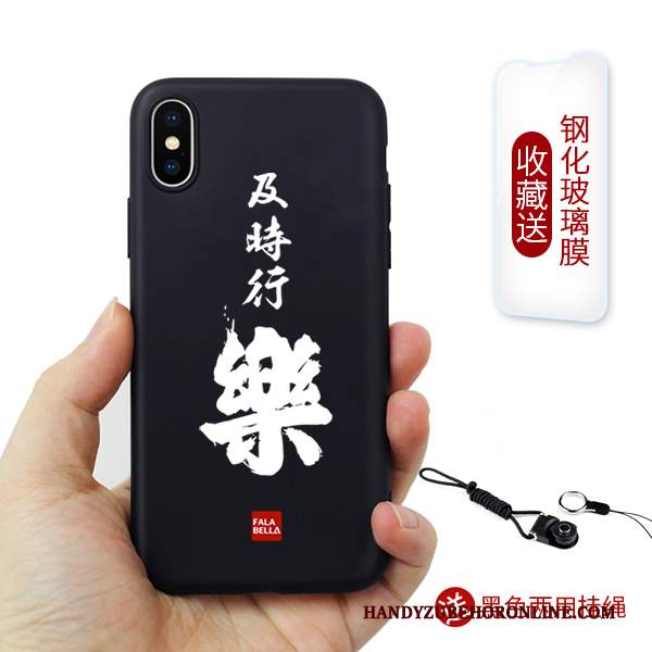 Custodia iPhone Xs Max Creativo Telefono Nuovo, Cover iPhone Xs Max Protezione Stile Cinese Nero