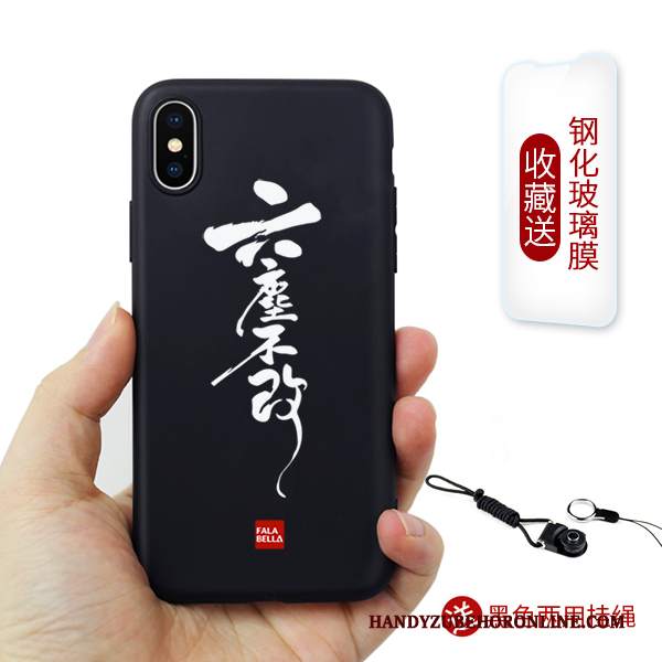 Custodia iPhone Xs Max Creativo Telefono Nuovo, Cover iPhone Xs Max Protezione Stile Cinese Nero