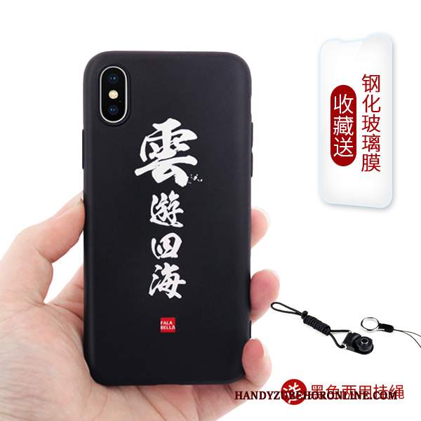 Custodia iPhone Xs Max Creativo Telefono Nuovo, Cover iPhone Xs Max Protezione Stile Cinese Nero