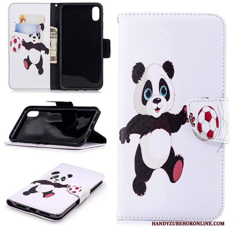 Custodia iPhone Xs Max Folio Marchio Di Tendenzatelefono, Cover iPhone Xs Max Pelle Bianco