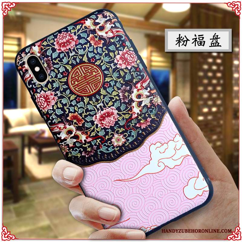 Custodia iPhone Xs Max Goffratura Di Personalità Tutto Incluso, Cover iPhone Xs Max Creativo Stile Cinese Anti-caduta