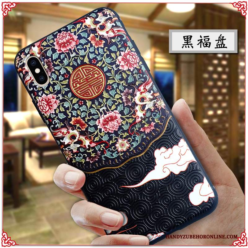 Custodia iPhone Xs Max Goffratura Di Personalità Tutto Incluso, Cover iPhone Xs Max Creativo Stile Cinese Anti-caduta