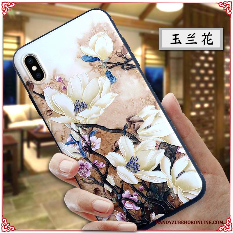 Custodia iPhone Xs Max Goffratura Di Personalità Tutto Incluso, Cover iPhone Xs Max Creativo Stile Cinese Anti-caduta