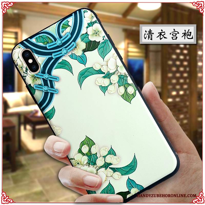 Custodia iPhone Xs Max Goffratura Di Personalità Tutto Incluso, Cover iPhone Xs Max Creativo Stile Cinese Anti-caduta