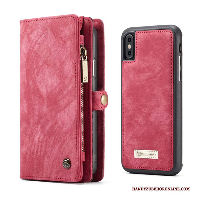 Custodia iPhone Xs Max Pelle Borse Carta Anti-caduta, Cover iPhone Xs Max Portafoglio Telefono