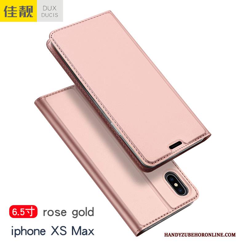 Custodia iPhone Xs Max Pelle Nuovo Rosa, Cover iPhone Xs Max Folio Affaritelefono