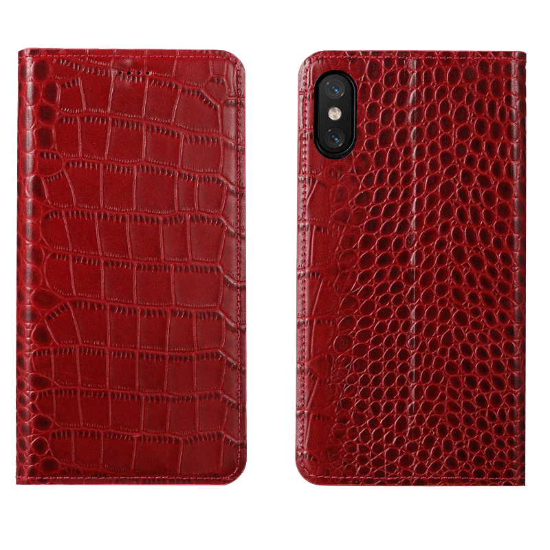 Custodia iPhone Xs Max Protezione Nuovo Modello Coccodrillo, Cover iPhone Xs Max Pelle Telefono Tutto Incluso