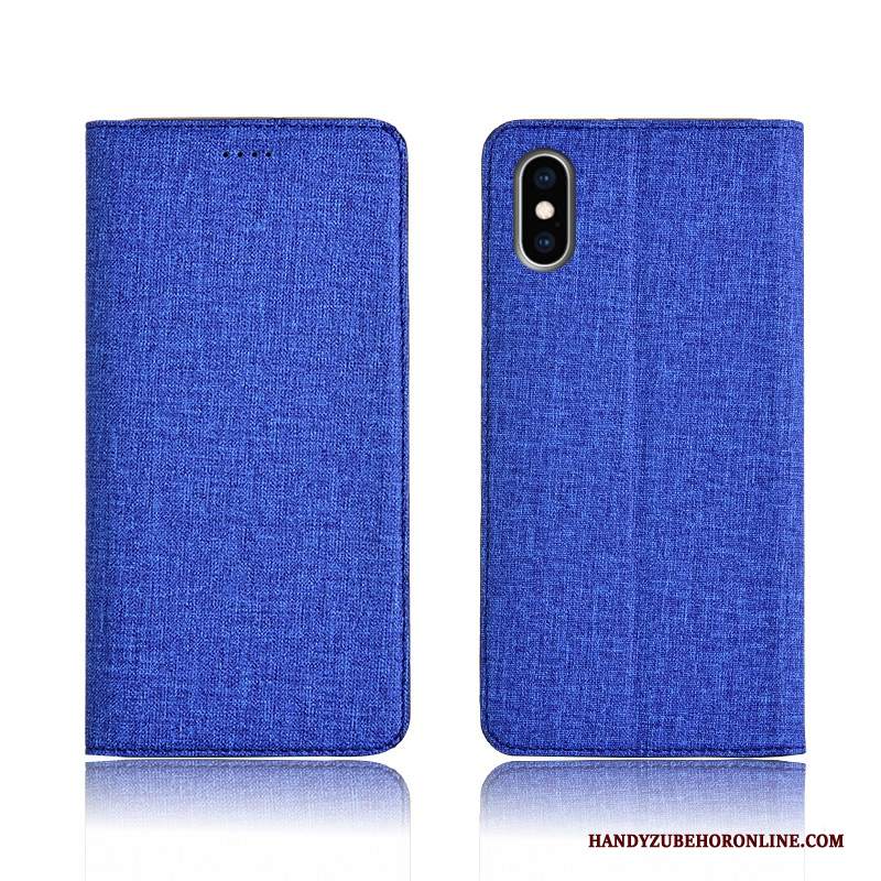 Custodia iPhone Xs Max Protezione Tutto Incluso Cotone E Lino, Cover iPhone Xs Max Silicone Di Personalità Marchio Di Tendenza