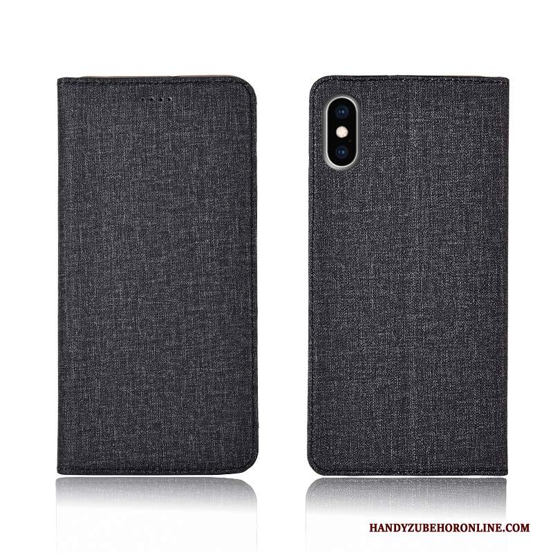 Custodia iPhone Xs Max Protezione Tutto Incluso Cotone E Lino, Cover iPhone Xs Max Silicone Di Personalità Marchio Di Tendenza