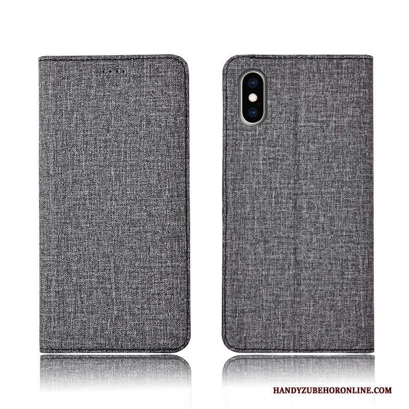 Custodia iPhone Xs Max Protezione Tutto Incluso Cotone E Lino, Cover iPhone Xs Max Silicone Di Personalità Marchio Di Tendenza