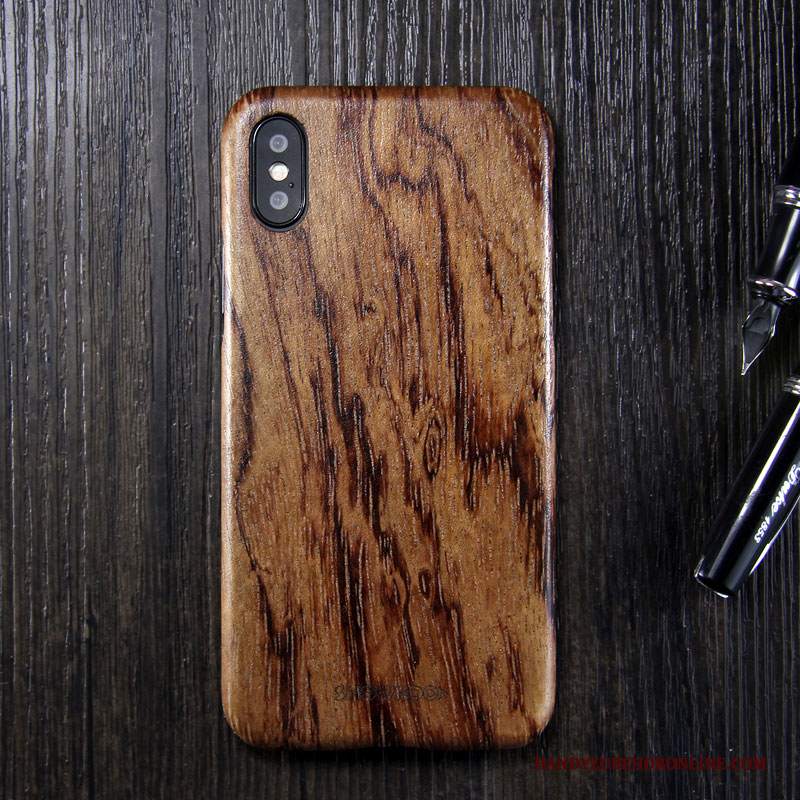 Custodia iPhone Xs Max Protezione Tutto Incluso Marchio Di Tendenza, Cover iPhone Xs Max Legno Massello Legno Nuovo