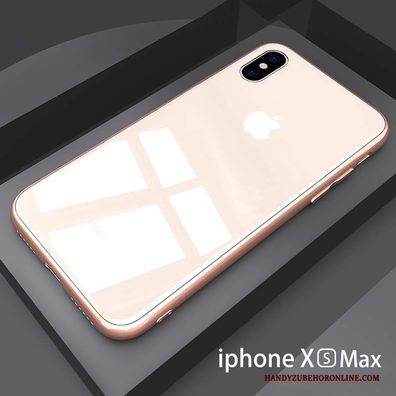 Custodia iPhone Xs Max Protezione Vetro Specchio, Cover iPhone Xs Max Biancotelefono