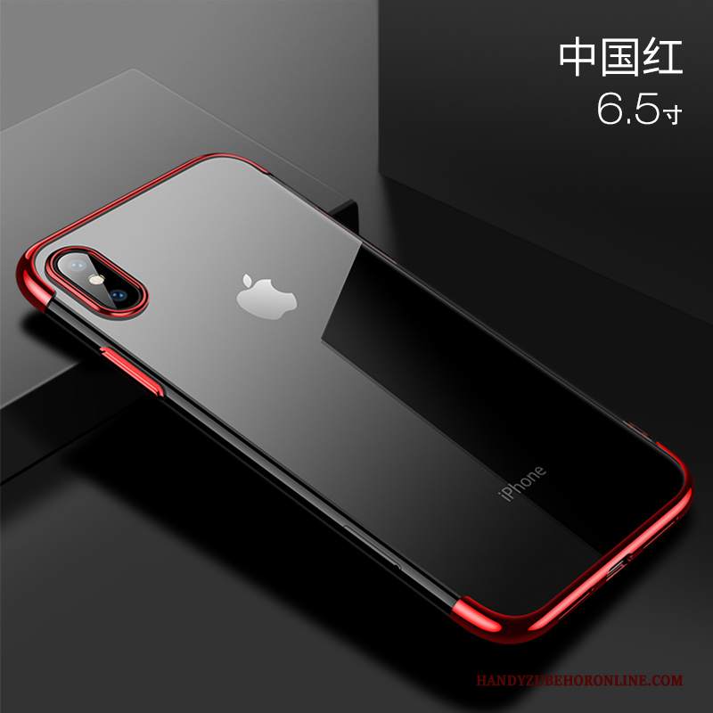 Custodia iPhone Xs Max Silicone Morbido Marchio Di Tendenza, Cover iPhone Xs Max Protezione Sottile Rosso