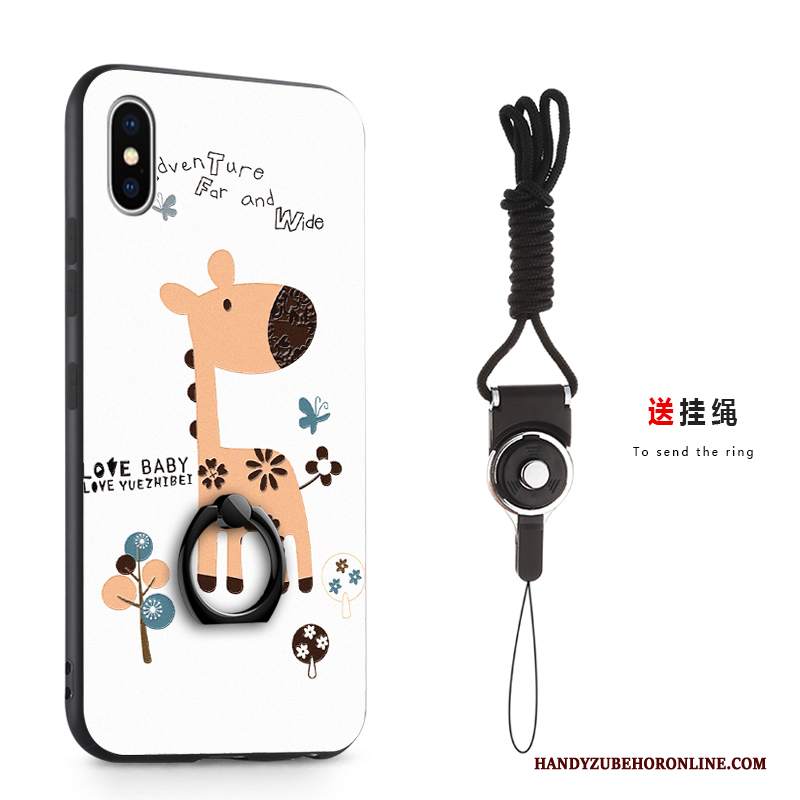 Custodia iPhone Xs Max Silicone Supporto Ornamenti Appesi, Cover iPhone Xs Max Goffratura Fibbia Difficile