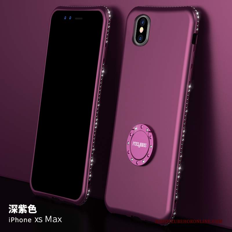 Custodia iPhone Xs Max Strass Trasparente Anti-caduta, Cover iPhone Xs Max Silicone Marchio Di Tendenza Supporto