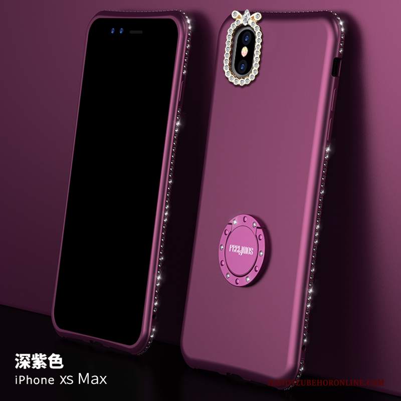 Custodia iPhone Xs Max Strass Trasparente Anti-caduta, Cover iPhone Xs Max Silicone Marchio Di Tendenza Supporto